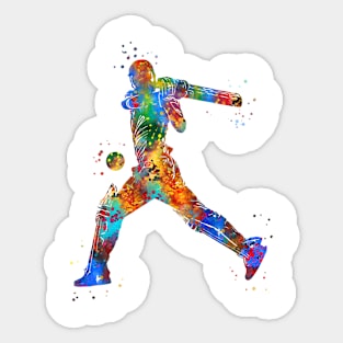 Male Cricket Player Sticker